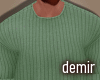 [D] Slit green sweater