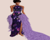 Purple Floral Gown w Fur