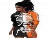 Skeleton Hoodie-Blk & Or