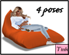 orange bean bag chair