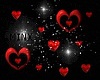RED HEARTS ON BLACK