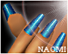 Aqua Blue Shimmer Nails