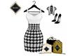 YEONA DRESS BLKNWHT