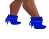 Blue fringe boots