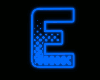 Blue E Neon Letter