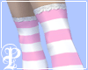 Pink Stripe OTK Socks