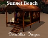 sunset beach hut