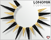 Gold Black Spike Earrngs