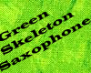 Green skeleton saxophone