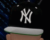 NY black snapback cap