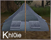 K lets go camp blue tent