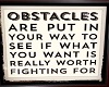 Obstacles Saying Sticker