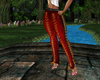 wine n gold lace pants