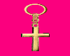 Brushed Gold Cross L