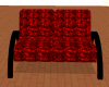 red U frame couch