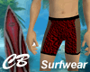 CB Red/Blk Surf Shorts