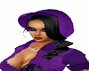 purple hat with black ha