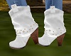 Suede Cowgirl Boots Wht