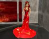 red shimmer gown