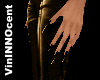 black gold long nails