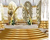 gold white wedding room