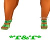 *T&T* Green Plaid Heels