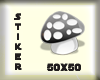 stiker mushroom Black