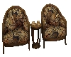 LL-Chair set/brown-gold