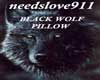 [NL911]BLACK WOLF PILLOW