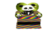 Rainbow Panda HeartChair