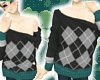 Gray/Teal Argyle Sweater