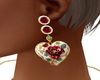 Heart Earrings W/Gold