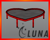 Red heart shaped table