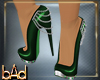 Green Pearl Chain Heels