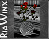 Wx:HR Vase Red Blk Roses