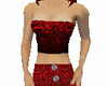 Red Patterned Tube Top