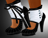 Black/White Spat Heels