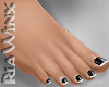 Black Tipped Bare Feet