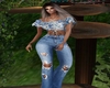 blue top and jeans