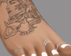 White Nails Feet+Tattoo