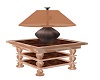 Brown table w/ lamp
