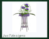 Purple Flowers Pedestal