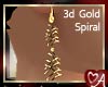 Gold Spiral 3d Earrings