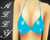 ~A~ Teal PVC Bikini Top