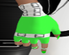white green gloves