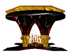 BLACK RED GOLD FIREPLACE