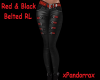 Red Blk Belted Pants RL