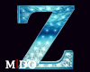 M! Z Blue Letter Neon