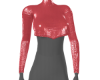 Long Sleeve Crop Top Red