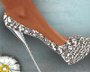 glitter silver heels